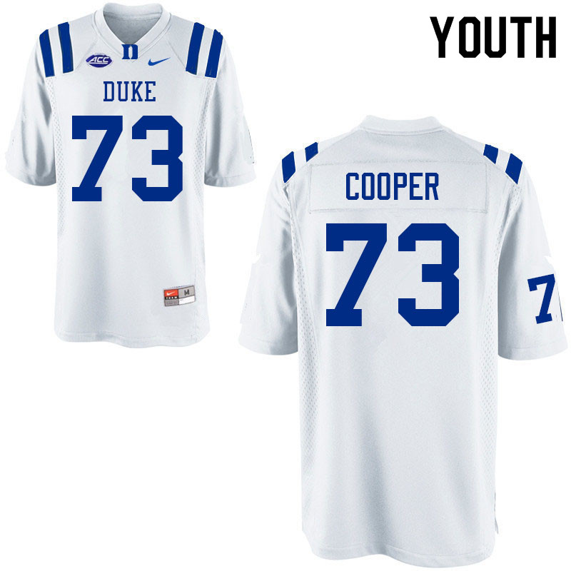 Youth #73 Curtis Cooper Duke Blue Devils College Football Jerseys Sale-White